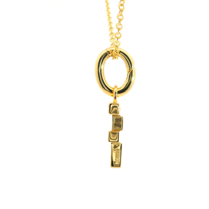 Elegante 925er Silber vergoldete Buchstaben- Kette mit Diamanten (lab-grown)