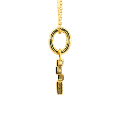 Elegante 925er Silber vergoldete Buchstaben- Kette mit Diamanten (lab-grown)