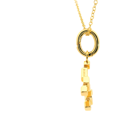 Elegante 925er vergoldete Buchstaben-Kette mit Diamanten (lab-grown)