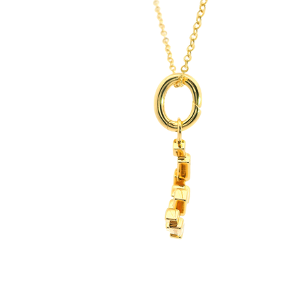 Elegante 925er vergoldete Buchstaben-Kette mit Diamanten (lab-grown)