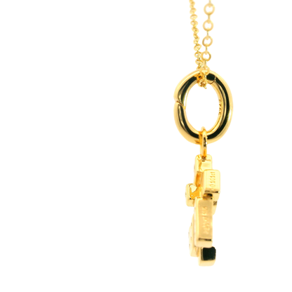 Elegante925er Silber vergoldete Buchstaben-Kette mit Diamanten (lab-grown)