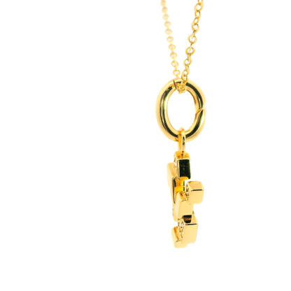 Elegante925er Silber vergoldete Buchstaben-Kette mit Diamanten (lab-grown)