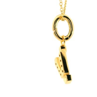 Elegante 925er Silber vergoldete Buchstaben-Kette mit Diamanten (lab-grown)