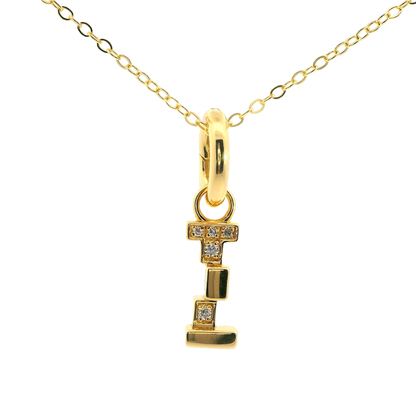 Elegant 925 silver gold-plated letter necklace