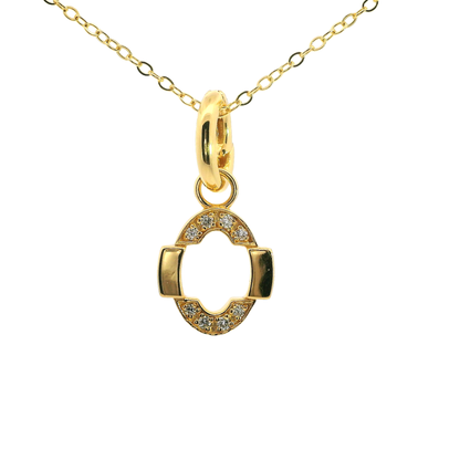 Elegante 925er Silber vergoldete Buchstaben-Kette mit Diamanten (lab-grown)