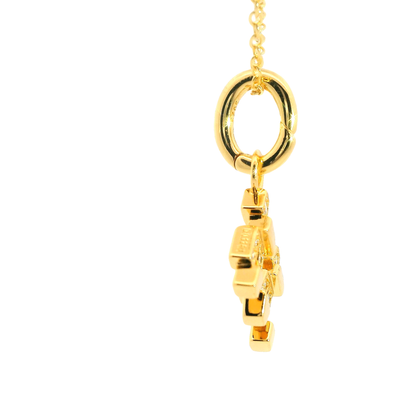 Elegante 925er Silber vergoldete Buchstaben-Kette mit Diamanten (lab-grown)