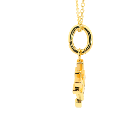 Elegante 925er Silber vergoldete Buchstaben-Kette mit Diamanten (lab-grown)