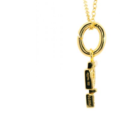 Elegante 925er Silber vergoldete Buchstaben-Kette mit Diamanten (lab-grown)