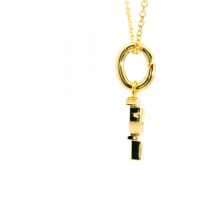 Elegante 925er Silber vergoldete Buchstaben-Kette mit Diamanten (lab-grown)