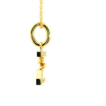 Elegante 925er Silber vergoldete Buchstaben-Kette mit Diamanten (lab-grown)