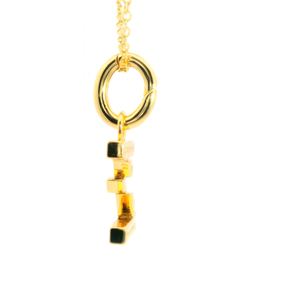 Elegante 925er Silber vergoldete Buchstaben-Kette mit Diamanten (lab-grown)