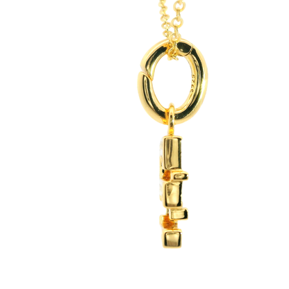 Elegante 925er Silber vergoldete Buchstaben-Kette mit Diamanten (lab-grown)