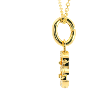 Elegante 925er Silber vergoldete Buchstaben-Kette mit Diamanten (lab-grown)