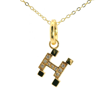 Elegant 925 silver gold-plated letter necklace
