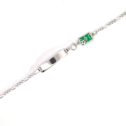 Elegantes Silberarmband mit Fußballmotiv