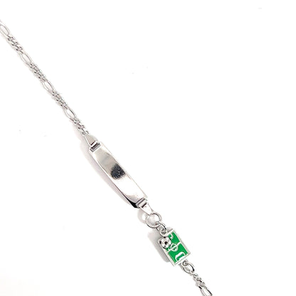 Elegantes Silberarmband mit Fußballmotiv