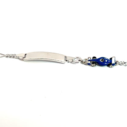 Elegantes Silberarmband mit Formel-1-Charm