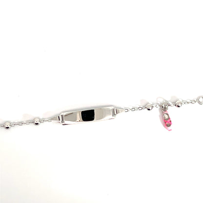 Elegantes Silberarmband mit rosa Schuh