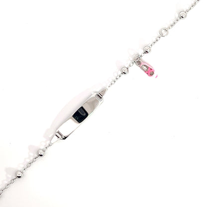 Elegantes Silberarmband mit rosa Schuh