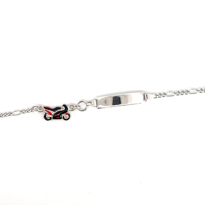 Silbernes Armband mit Motorrad-Design