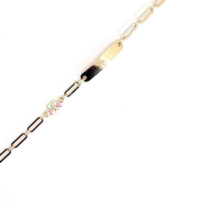 Kinderarmband  585er Gold mit Gravurplatte