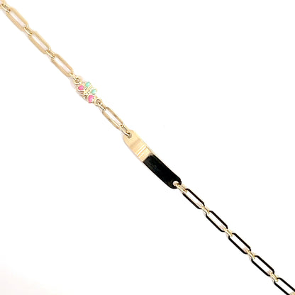 Kinderarmband  585er Gold mit Gravurplatte