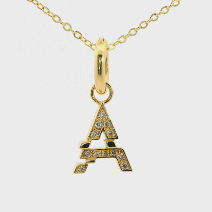 Elegant 925 silver gold-plated letter necklace