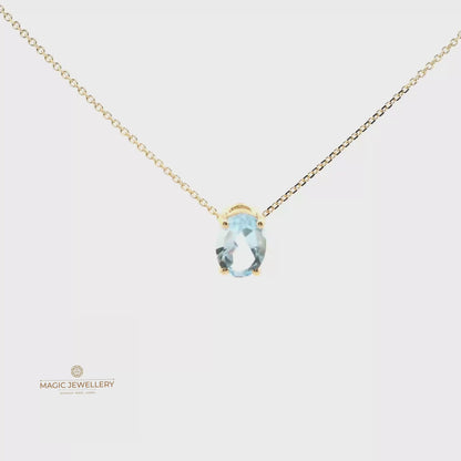 Elegante Aquamarin-Halskette