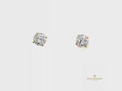 Elegante massive Goldohrstecker mit Zirkonia