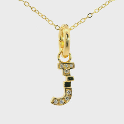Elegante 925er Silber vergoldete Buchstaben -Kette mit Diamanten (lab-grown)