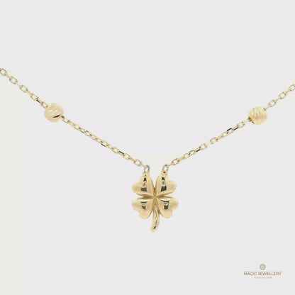 Elegant golden clover necklace