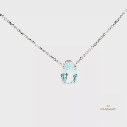 Elegante Aquamarin-Halskette