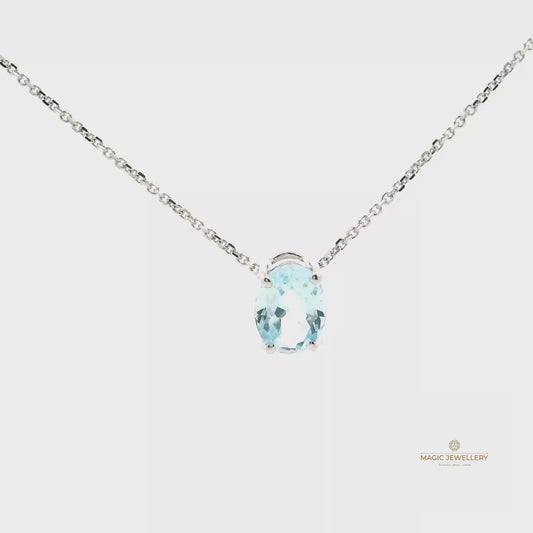 Elegante Aquamarin-Halskette