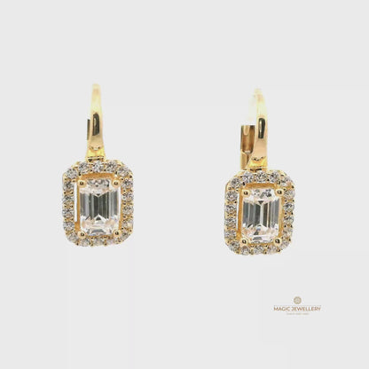 Elegante goldene Ohrringe mit Zirkonia-Steinen