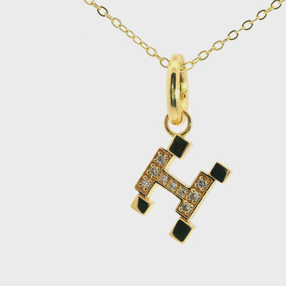 Elegant 925 silver gold-plated letter necklace