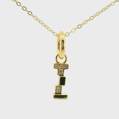 Elegant 925 silver gold-plated letter necklace