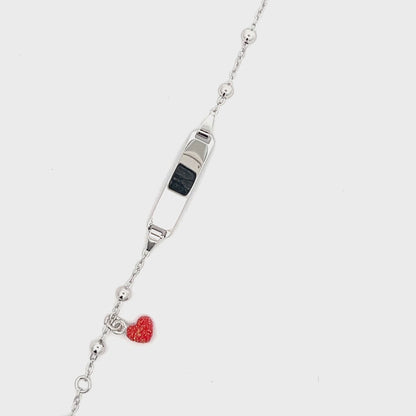 Elegante Silberarmband mit Herzanhänger