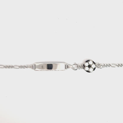 Elegantes Silberarmband mit Fußballanhänger